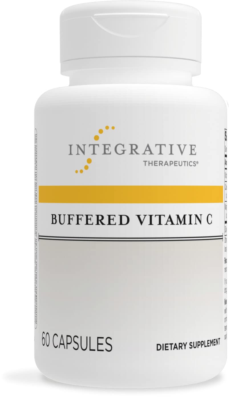 Integrative Therapeutics Buffered Vitamin C Capsules 1,000 mg - Immune Support Supplement* - Antioxidant Support* - Gentle Formula - Gluten Free - 60 Vegan Capsules