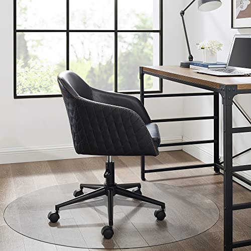 KIAYACI Glass Chair Mat for Carpet or Hard Floor Tempered Glass Glass Table Top Table Mat 48" Round x 1/4" Thick,Clear