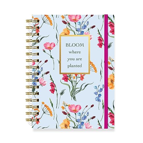 Designer Greetings, Designer Papers Flex Cover Journal with Elastic Band, Pink and Gold Bird Design - 320 Pages (6” x 8.25”) - Back-to-School Supplies, Creative Writing, Personal Notes