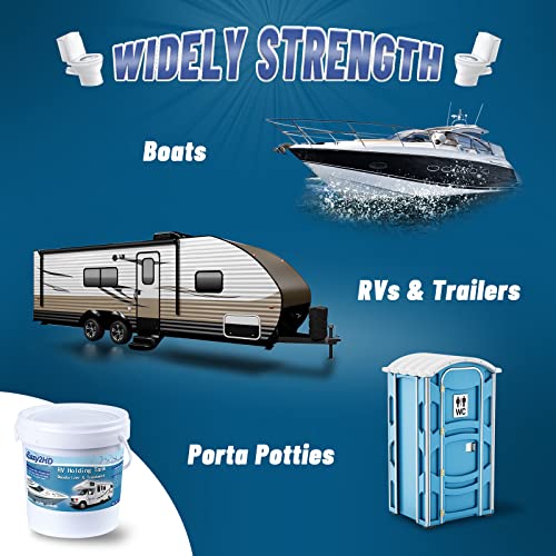 Eazy2hD 50 Packs RV Toilet Treatment Holding Tank Deodorizer for RV Black Tank Chemicals Breaking Down for Camper Portable Porta Potty (Blue)