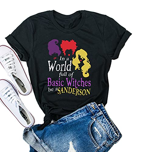 Hocus Pocus Sanderson Sisters Shirt Women Funny Halloween Movies T-Shirts (M, Purple2)