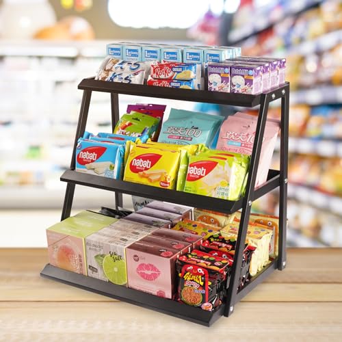 WWN 3 Tier White Candy Display - Snack holder with snack holder - Display Stand for Vendors- Cupcake display stand –Tabletop Shop Retail Display (WHITE)