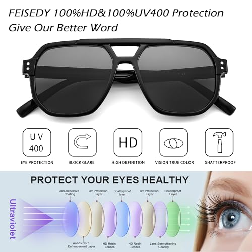 FEISEDY Kids Polarized Sunglasses for Boys Girls Aviator Sunglasses Lightweight Flexible UV400 Protection Age 3-12 B0045