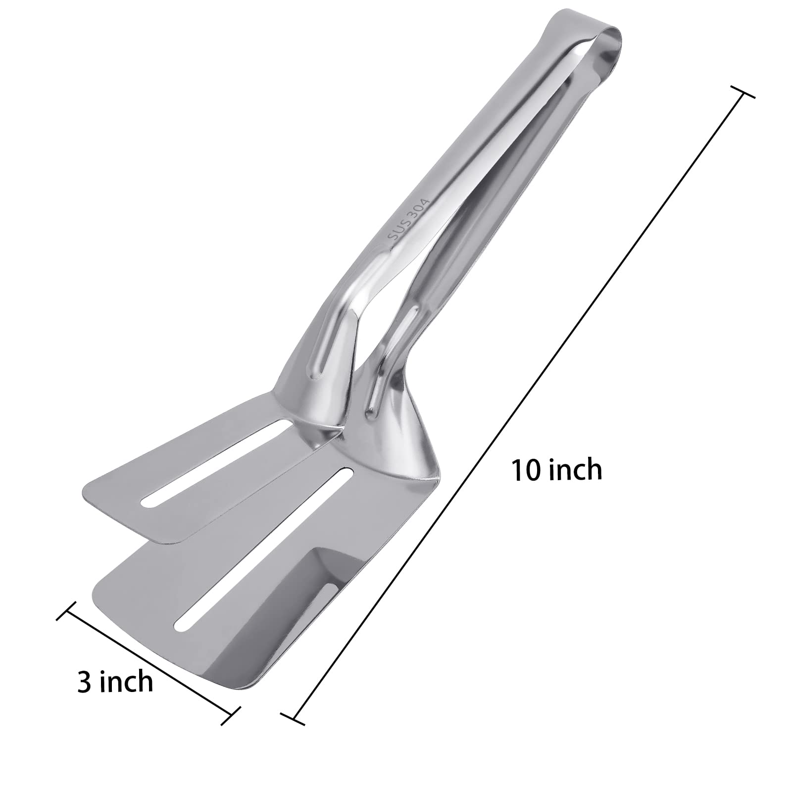304 Kitchens Tongs 11 Inch 1 Pack Premium Stainless Steel Multipurpose Gripper Bread Clip/Steak Clamps/Fried Steak Clamp/Barbecue Tongs/Beefsteak Turner Flipper