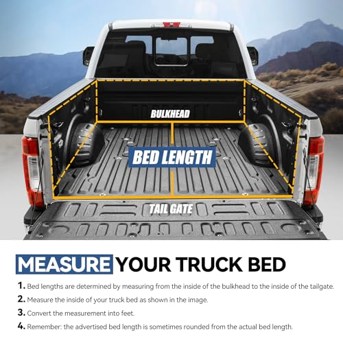 Auto Dynasty FRP Hard Tri-Fold Truck Bed Tonneau Cover Compatible with 2015-2025 Chevy Colorado GMC Canyon Crew Cab 5.2Ft Fleetside/Styleside Bed, Black Powdercoated