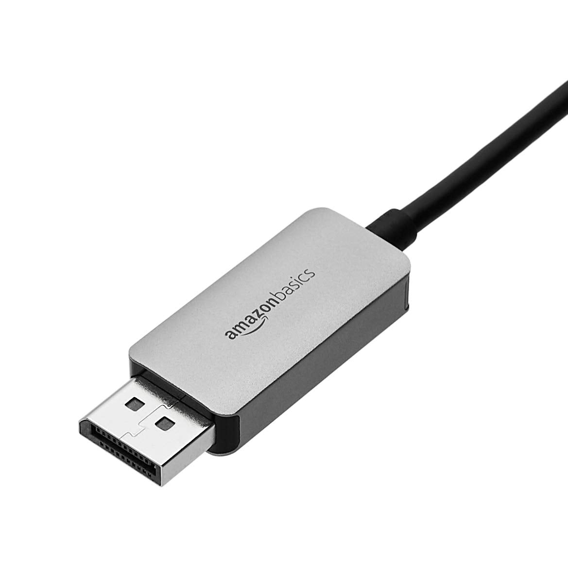 Amazon Basics DisplayPort to USB-C Cable, 4Kx2K@60Hz, Aluminum Housing, 6 Feet, Black