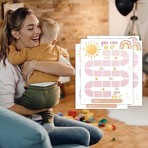 Construction Truck Behavior Reward Chart System, Positive Behavior Routine Chore Chart Responsibility Form for Toddlers Boys & Girls(Includes 10 Reward Charts 216 Round Sticker) - b01