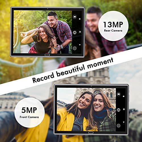 Tablet 2024 Newest, 2 in 1 Tablets 10 inch, Android 13 Tablet 4G Cellular Tablets with Dual Sim Slot 64GB+512GB Expand Storage Octa-Core 13MP Camera, ZONKO WIFI Tablet with Keyboard Mouse Stylus-Black