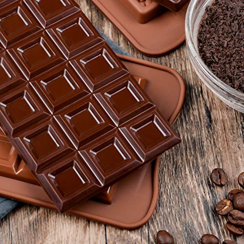 Fimary Chocolate Molds - Non-Stick Chocolate Bar Mold, Break Apart Chocolate Bar Maker Food Grade Deep Chocolate Bar Mold For Knafeh Pistachio Chocolate Bar Milk Chocolate Bar Home Diy