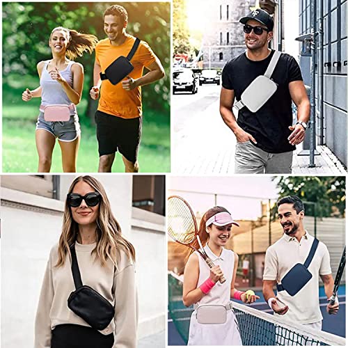 Szkiuqe Mini Fanny Pack Beige Crossbody Bags for Women and Men, Fashionable Waterproof Belt Bag with Adjustable Strap for Travel Running Cycling