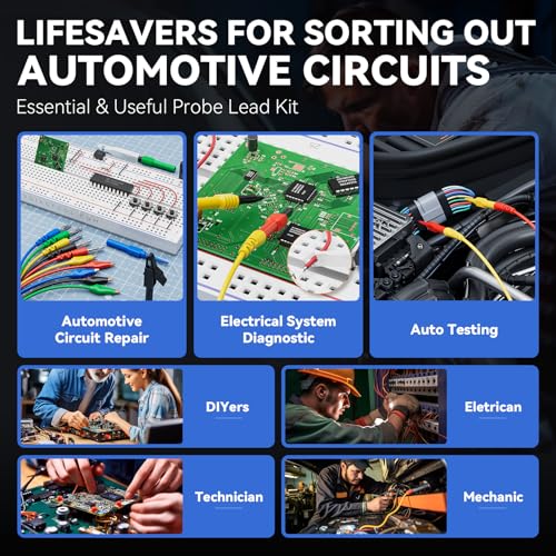 VDIAGTOOL V200 PRO Upgrade Kit Automotive Power Circuit Probe Tester with 30PCS Back Probe Kit, 12/24V Electrical Short and Open Circuit Finder AC/DC Voltage Test Activating Component 40Ft Cable