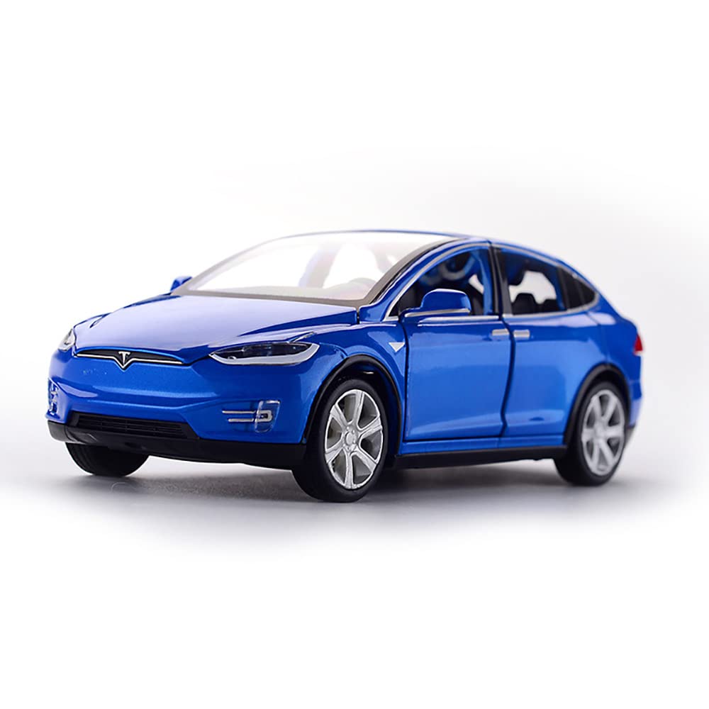 1:32 Scale Car Model X90 Tesla Alloy 1/32 Diecast Model Car w/Sound & Light Pull Back Model Mini Vehicles Toys for Kids Gift Tesla Lovers Collection