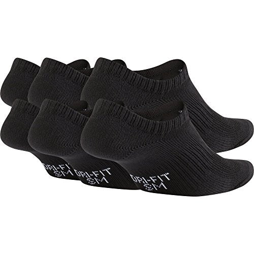 Nike Kids' Everyday Lightweight No-Show Socks (6 Pairs), Black/White, X-Small