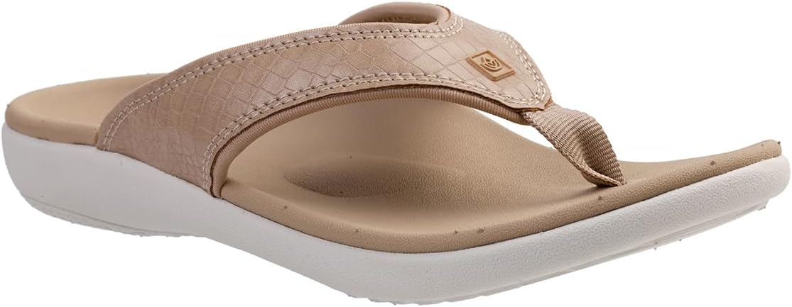 Spenco Women's Yumi Mojave Flip-Flop, Taupe, 12