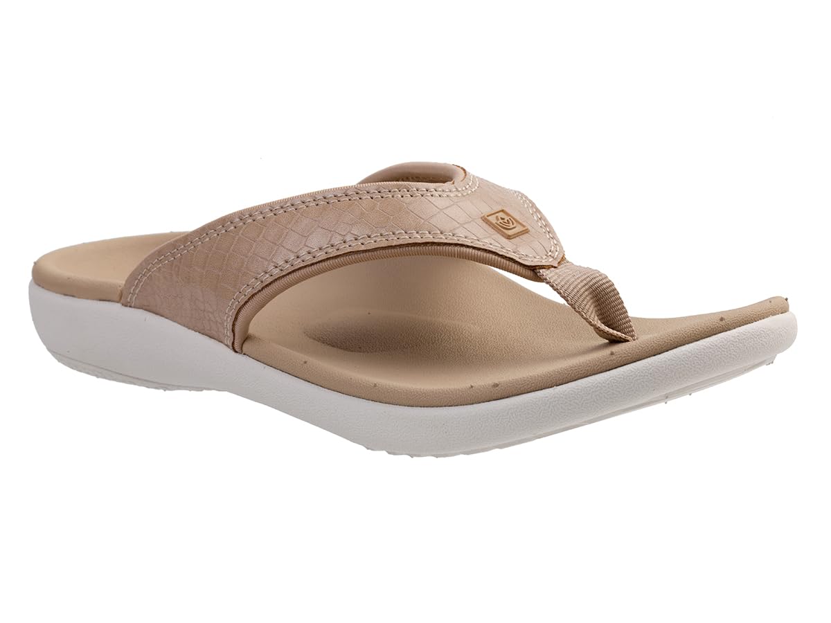 Spenco Women's Yumi Mojave Flip-Flop, Taupe, 12