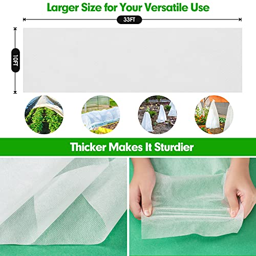 10 x 30 Ft Plant Covers Freeze Protection, Reusable Floating Row Cover Netting for Plants Vegetables Flowers Fruits Frost Protection 0.9oz/yd² for Garden Use