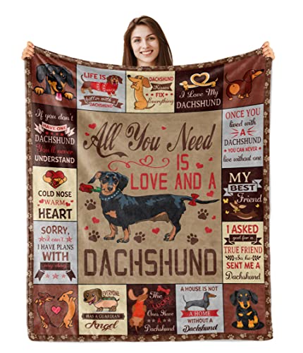Butonus Dachshund Gifts for Women Men Adults Kids, Weiner Dog Gifts for Women, Gifts for Dachshund Lovers Blanket 60”x50”