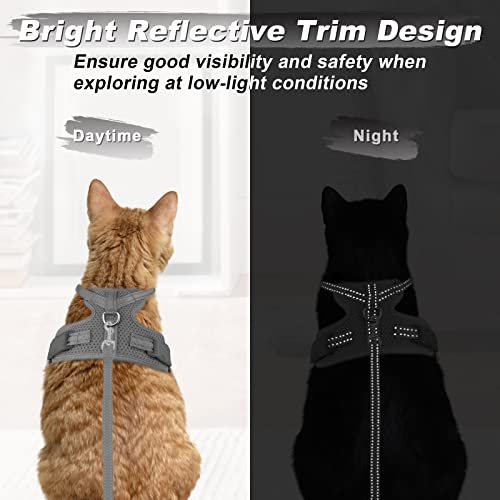 Supet Cat Harness and Leash Set for Small to Large Cats Adjustable Cat Vest Harness with Reflective Trim Universal Cat Leash and Harness for Cats/Puppies