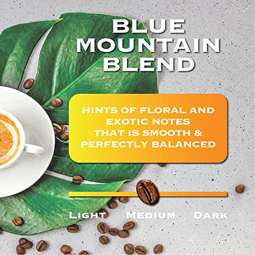 Magnum Exotics, Blue Mountain Coffee Blend - Medium-Light Roast Ground Coffee, Made from 100% Arabica Beans, Rich & Smooth Flavor, Fresh Roast - Blue Mountain Blend, 1 Lb (Pack of 1)