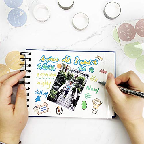 LOADWRITE Small Photo Album 2 Packs, 8'' x 5.8'' Stick Book DIY Scrapbook Memory Book 20 Self Adhesive Pages for Wedding, Baby Shower Growth, Travel