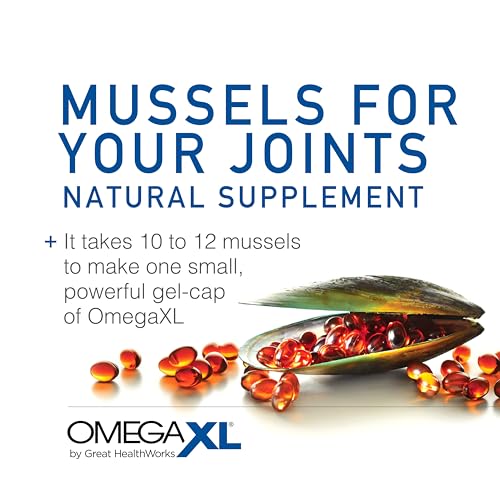 OmegaXL Joint Support Supplement - Natural Muscle Support, Green Lipped Mussel Oil, Soft Gel Pills, Drug-Free, 120 Count