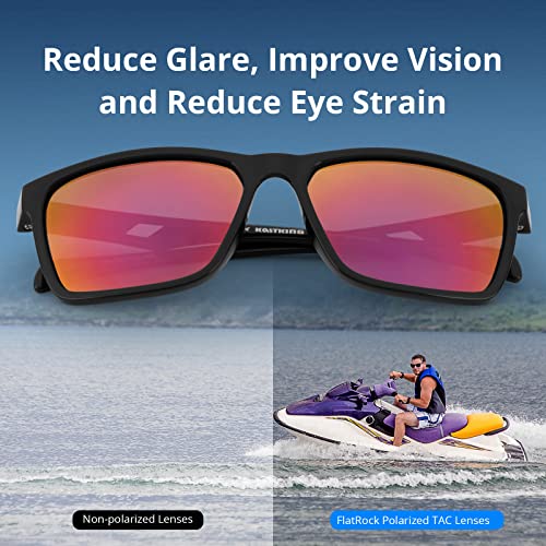 KastKing FlatRock Polarized Sport Sunglasses for Men and Women, Ideal for Driving Fishing Cycling Running, UV Protection