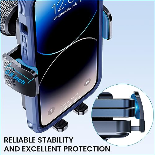 Phone Holder Car [Military Grade Suction Ultra Strong Base] Cell Phone Car Holder 3 in 1 Phone Mount for Car Dashboard Windshield Air Vent Hands-Free Car Phone Holders for iPhone Android Phones