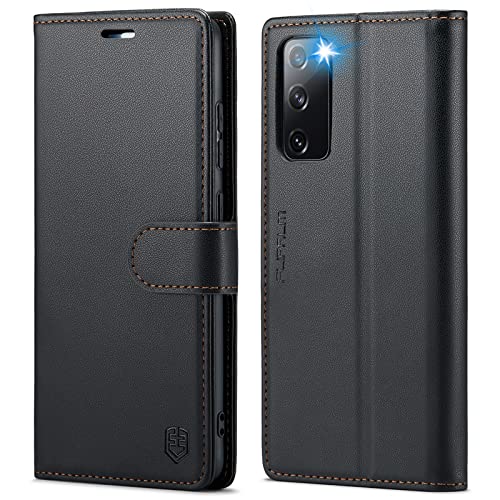FLIPALM Wallet Case for Samsung Galaxy S20 FE 5G, RFID Blocking Credit Card Holder, PU Leather Folio Flip Kickstand Protective Shockproof Cover for Samsung S20 FE (Black)