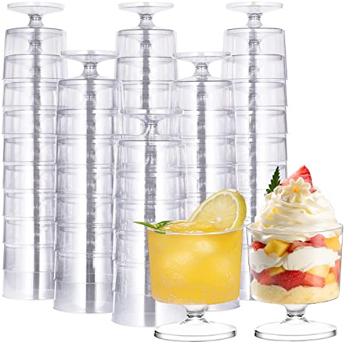 HyHousing 80 Pack Dessert Cups, Hard Disposable Shot Glasses Plastic Drink Glasses Ideal for Home Daily Life Party Wedding Drinking Dessert Ice Cream (2 Oz)