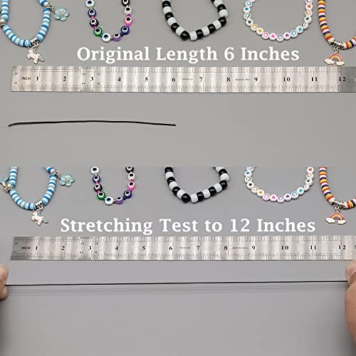 Elastic String for Bracelets, 1 mm x 110 Yards Sturdy Stretchy Elastic Cord for Jewelry Making, Necklaces, Beading - Black