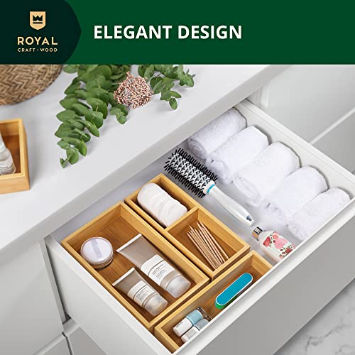 ROYAL CRAFT WOOD Luxury Bamboo Tea Storage Chest - Multi-Use Drawer Organizer Set (3 Boxes) for Tea Bags, Kitchen, and Office, Premium Tea Bag Organizer and Storage Solution.