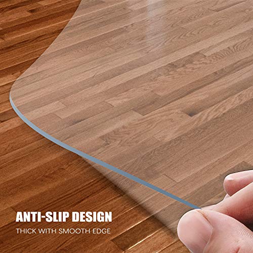 Vicwe Hardwood Floor Office Chair mat, 36 x 48 inches Clear Desk Hard Floor Chair Mat Protector, Office Mats for Rolling Chairs, with Lip