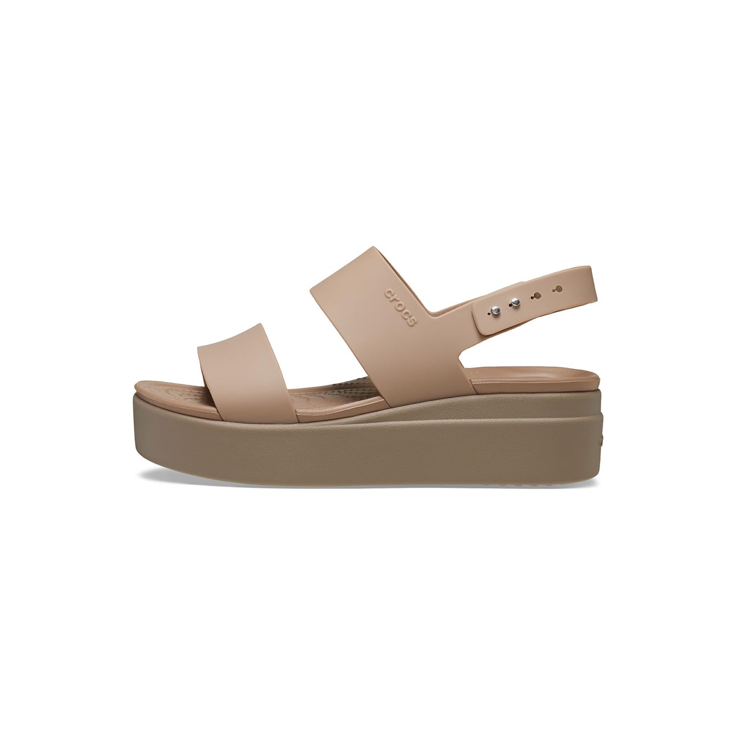 Crocs Women's Brooklyn Low Wedges, Platform Sandals, Khaki/Bone, Numeric_6