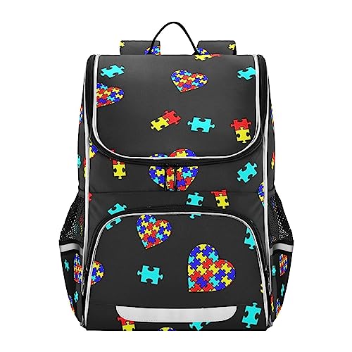 XUWU Garbage Trucks Backpack with Reflective Strip for Kids Boys Girls Elementary School Bag Removable Chest Strap