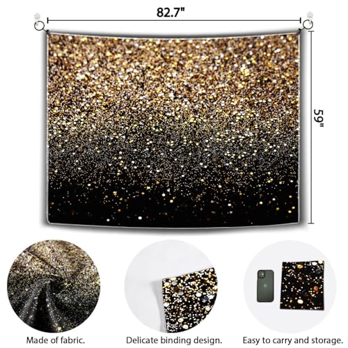 7x5ft Gold and Silver Backdrop Graduation Prom Party Decor Background Happy New Years Eve Decorations Banner Gold Spots Bokeh Photography Back Drop Photo Wedding Bridal Shower Photobooth Supplies