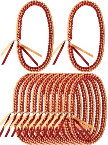 TFTAFAN Graduation Leis Ribbon Lei Necklace 2024 Braided Necklace Gift Party Accessories for Women and Men (6, Purple and Gray)