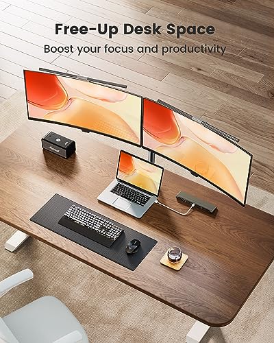 ErGear Dual Monitor Desk Mount, Heavy Duty Adjustable Arm for 2 Screens up to 32 Inches, Fully Adjustable Height, Tilt, Swivel, Rotate, Supports 17.6 lbs per Monitor Arm, Easy Installation