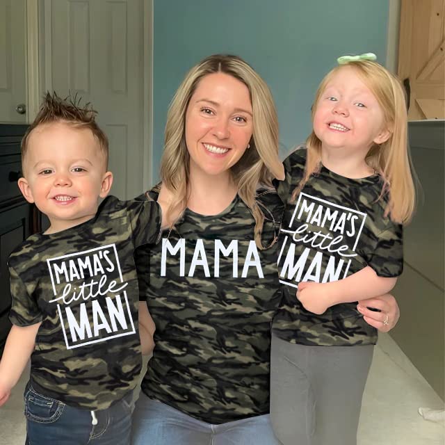 Mom and Son Matching Outfits Mama and Mama's Litter Man Print Shirts Cute Mom and Son Valentine's Day Gifts Red