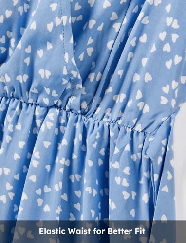 PATPAT Mommy and Me Dresses Matching Outfits Family Matching Flutter Sleeve Dress for Mother and Daughter Girls 6-7 Years Cute Pink