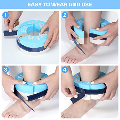 Foam Aquatic Cuffs Exercise Equipment: Sportneer Water Aerobics Float Ring with Adjustable Webbing Pool Exercise Workout Set Water Ankle Ring