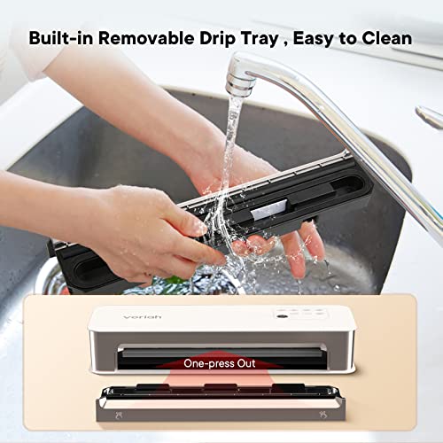 Vacuum sealer (automatic and manual optional), 9-in-1 multi-function dual-pump sealing mode, sous-vide, removable machine washable drip tray, durable silicone gasket, complete starter kit
