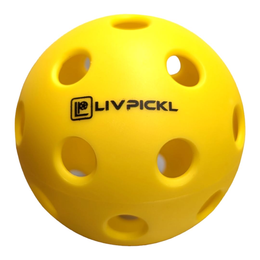 LIV PICKL Pickleballs | 26 Holes | Indoor | Soft Court | High Visibility and Good Balance | Official Size & Weight - Durable - High Bounce