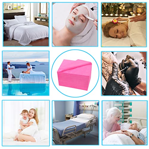 100 Pcs Disposable Bed Sheets 31" x 71" Massage Table Sheets Non Woven Fabric SPA Bed Cover Breathable for Massage Beauty Tattoos (100 Pcs Blue)