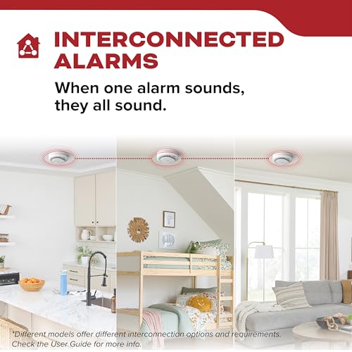 Kidde Hardwired Smoke Detector, AA Battery Backup, Interconnectable, LED Warning Light Indicators