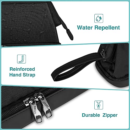SITHON Travel Case Compatible with Airwrap/Shark FlexStyle SpeedStyle, Water Resistant Double Layer Storage Carrying Organizer Bag w/Widely Opening for Dyson Supersonic (Bag Only) (Black)