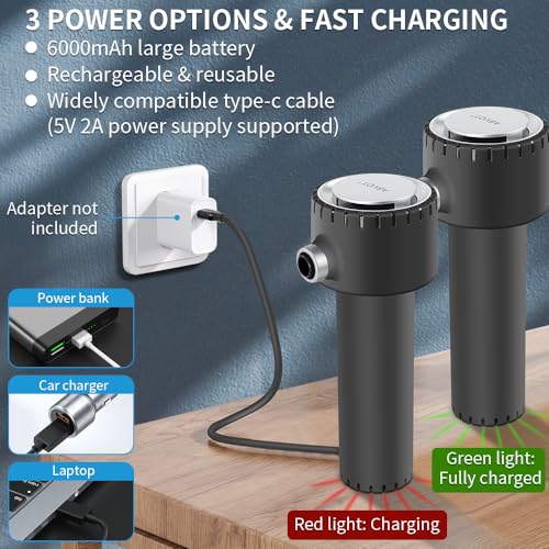 Compressed Air Duster, Electronic Air Duster, Portable 45000 RPM Cordless Dust Blower, 6000mAh Battery Air Can Duster, Powerful Computer Keyboard Cleaning Air Spray, Rechargeable Electric Canned Air
