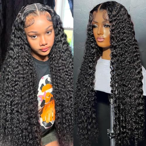 13X4 Chocolate Brown Lace Front Wigs Human Hair 180 Density Deep Wave Lace Front Wigs Human Hair Pre Plucked Glueless Hd Lace Frontal Wigs Human Hair Brown Colored Curly Lace Front Wig Human Hair