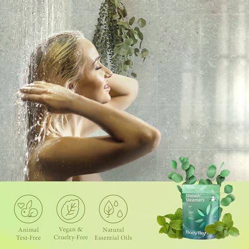 BodyRefresh Shower Steamers Aromatherapy -18 Packs Eucalyptus Mint Shower Bombs, Birthday Gifts for Women and Men, Stress Relief Self Care Gifts for Mom, Christmas Gifts, Stocking Stuffers for Women