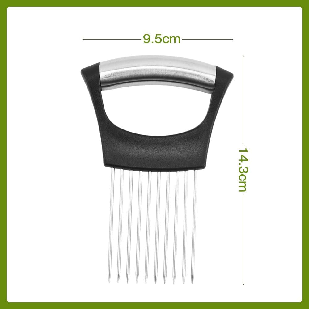 2026 Upgraded Onion Holder for Slicing, New Stainless Steel Onion Slice Holder Lemon Slicer Vegetable Cutter, Kitchen Chopper Slicing Assistant Tool for Meat, Onion, Potato, Tomato (1 Pack)