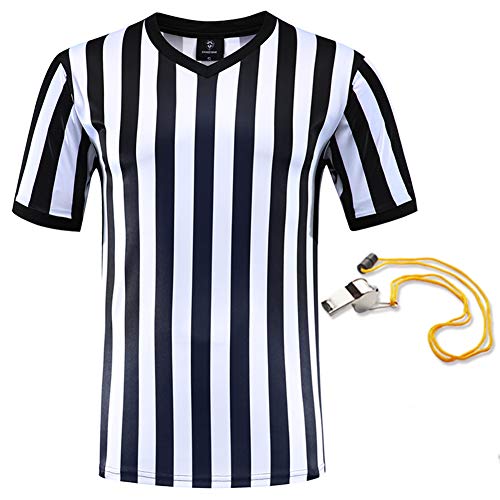 Shinestone Referee Shirt,V Neck Referee Umpire Shirt Jersey for Football and Sports for Christmas